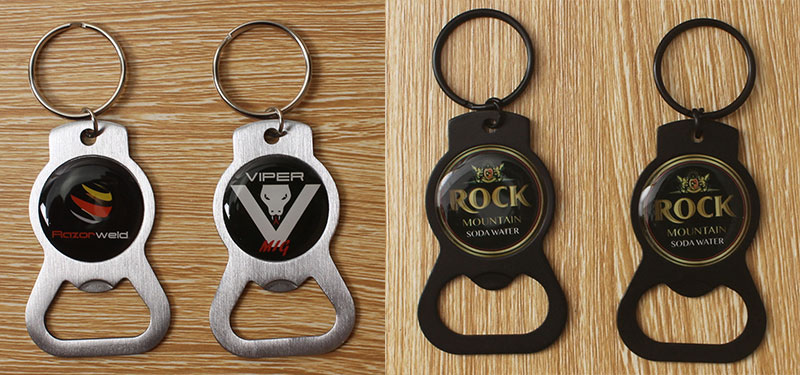 Epoxy Domed Bottle Opener Keychain